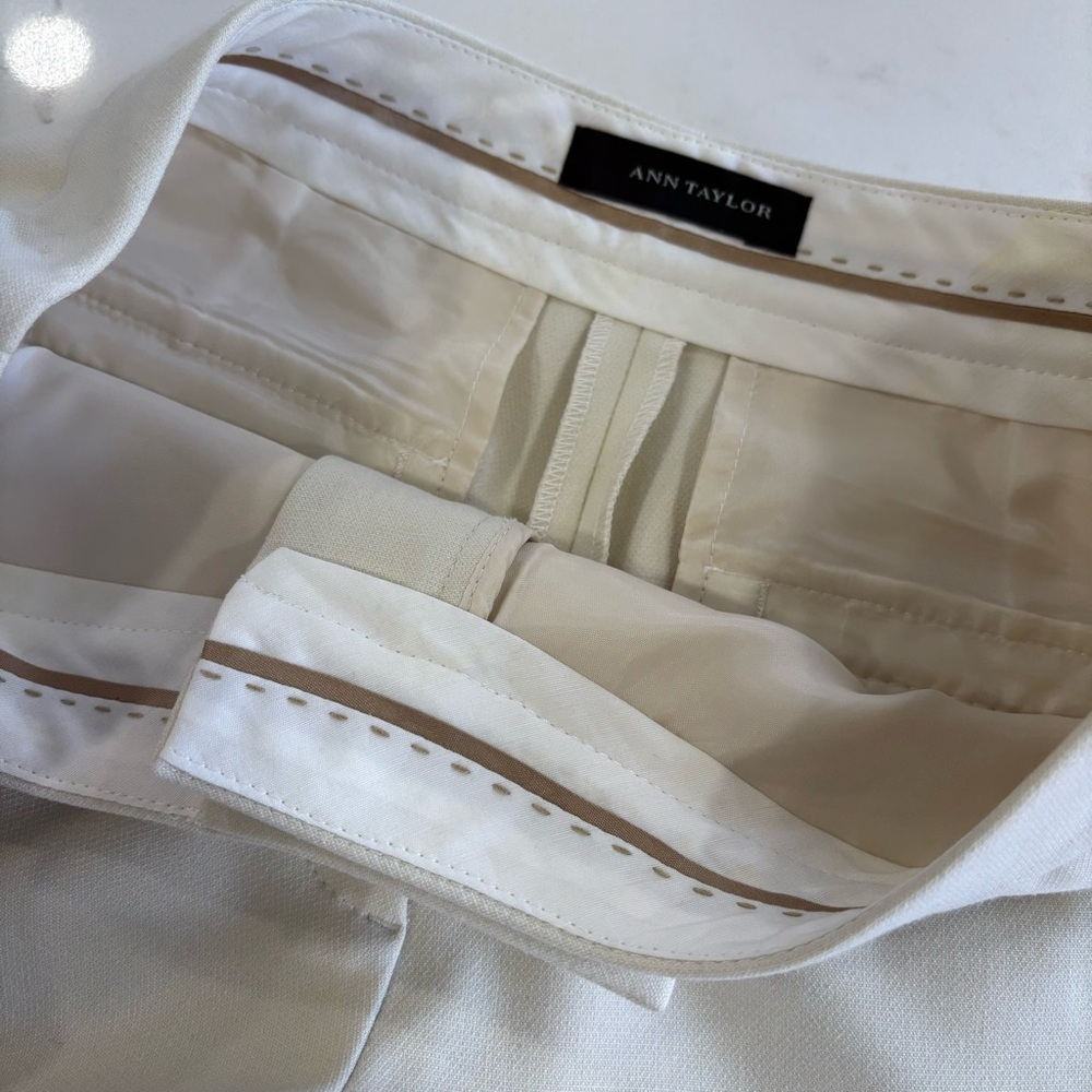Ann Taylor Ivory Cream Stretch Slim Ankle Pants Size 6 - Picture 15 of 15